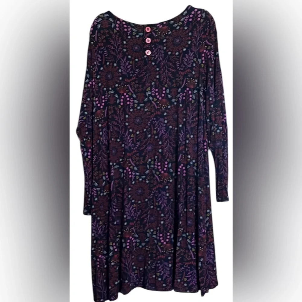MATILDA JANE Navy Blue/Pink/Blue New Resolution Swing Style Dress, Size XL, GUC. - Picture 4 of 10